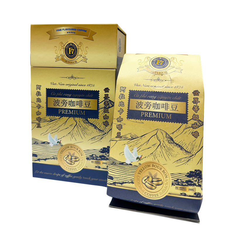 HỘP QUÀ TẶNG CÀ PHÊ HẠT VÀNG BOURBON CAO CẤP
